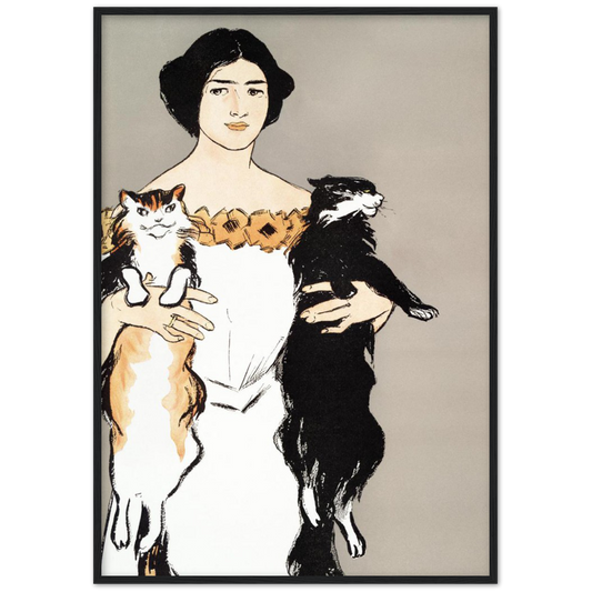 Woman Holding Cats